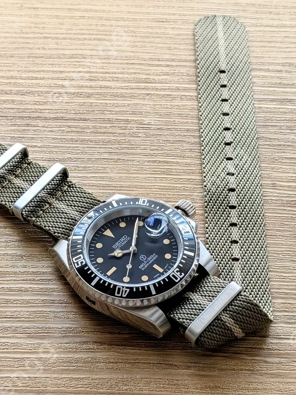 Automatic Vintage Black Seiko 40mm Submariner Dive Mod Watch Sapphire 24jewels - Picture 9 of 10